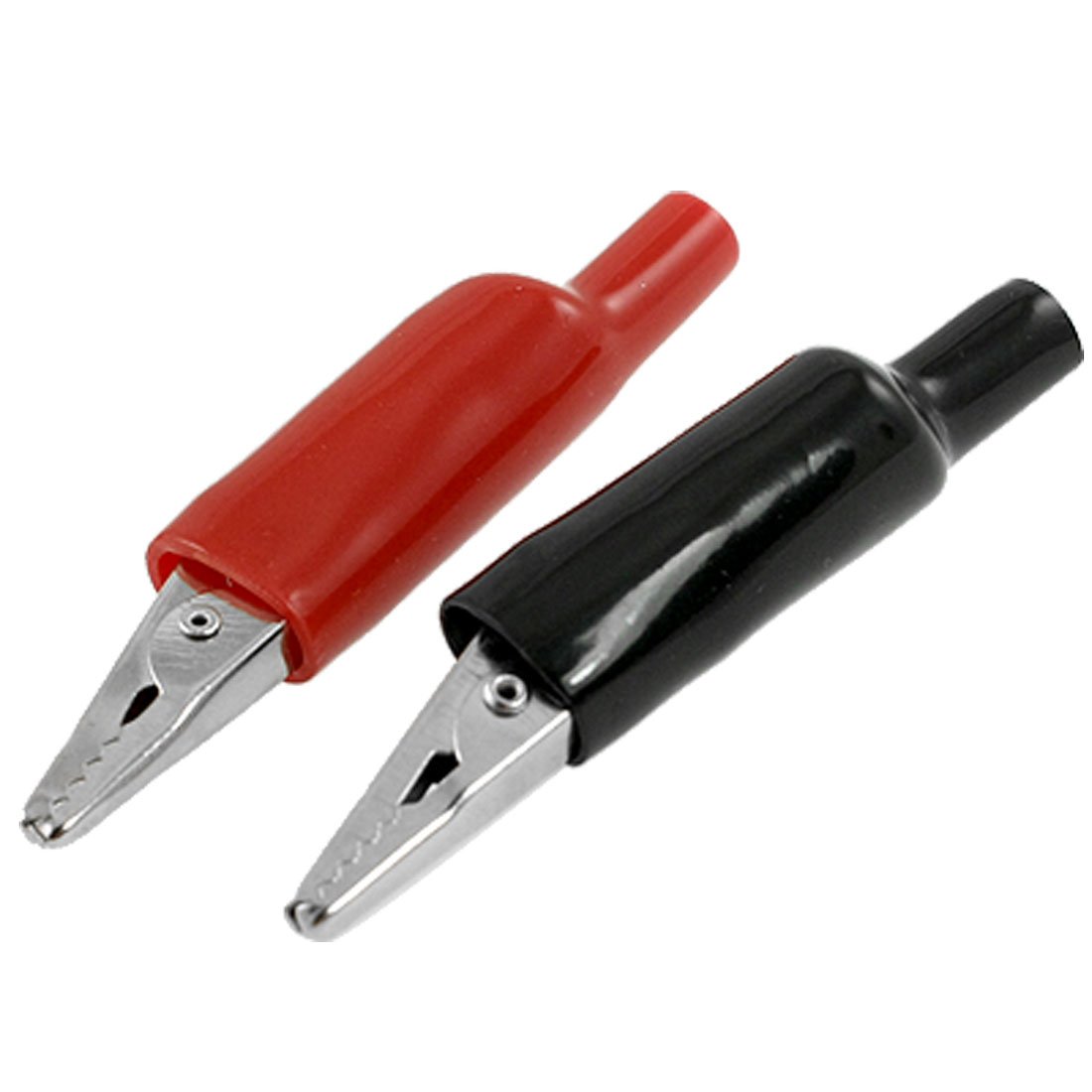 uxcell 10 Pcs Black Red Soft Insulated Boots Alligator Test Clamp Clips 2.2"