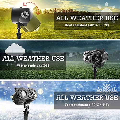 Halloween Christmas Projector Lights, Remote Control 2-In-1 Ocean Wave Snowflake Led Projector With 12 Slides 10 Colors, Waterproof Indoor Outdoor Lights For Holiday Party Garden Landscape Decorations #TOP4