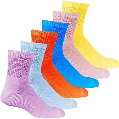 Lot 6 Pairs Women’s Circulatory Diabetic Non-Binding Cotton Crew Socks Size 9-11