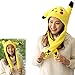 KUEEN-EU Cappello da coniglio mobile, in peluche, con orecchie da coniglio e orecchie di peluche, per regalo di compleanno, Pikachu, Taglia unica