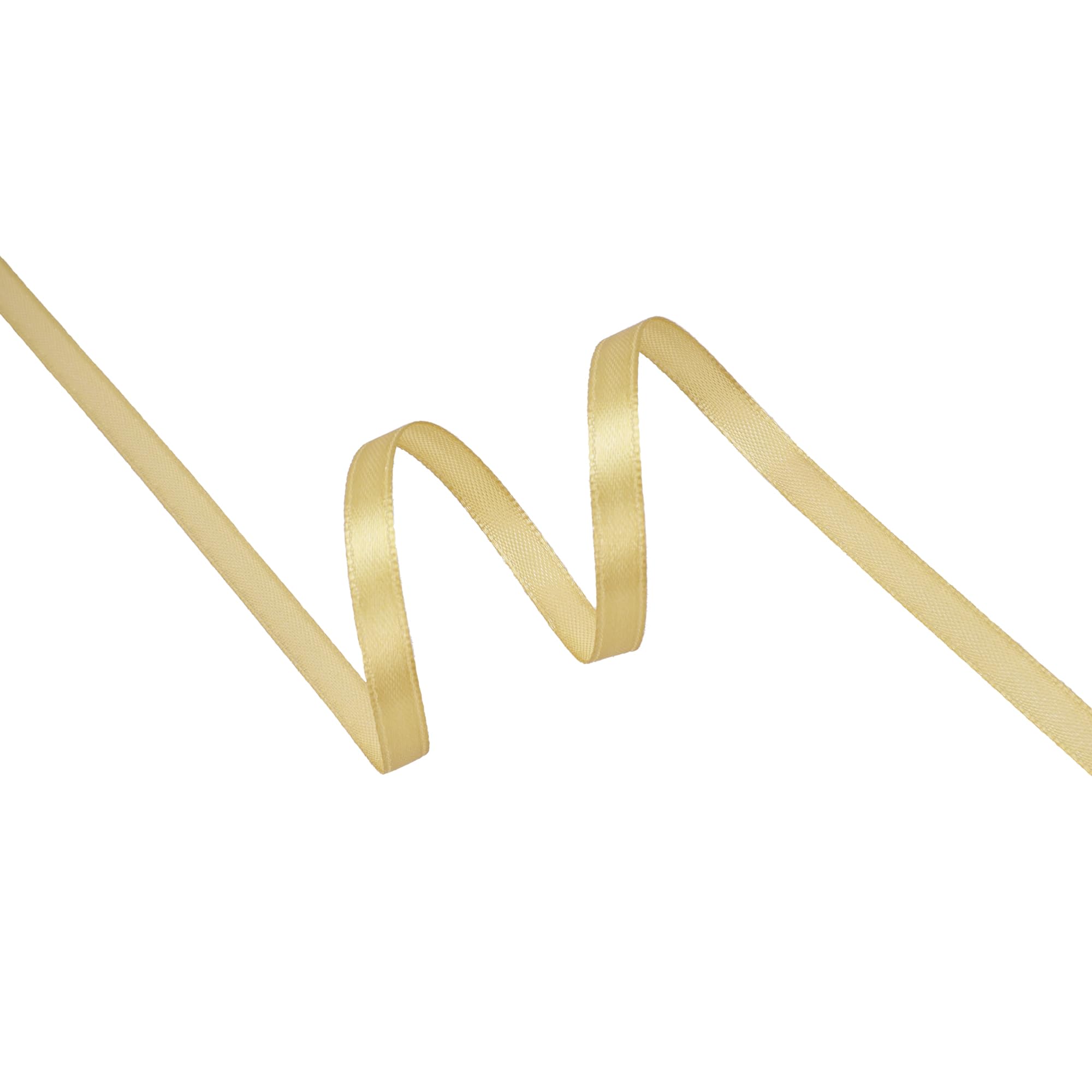VATIN Gold Satin Ribbon Polyester 6mm X 23m(25 Yards) Craft Fabric Ribbon Perfect for Gift Wrapping,Hair Bow,Party Balloon Trimming - Image 2