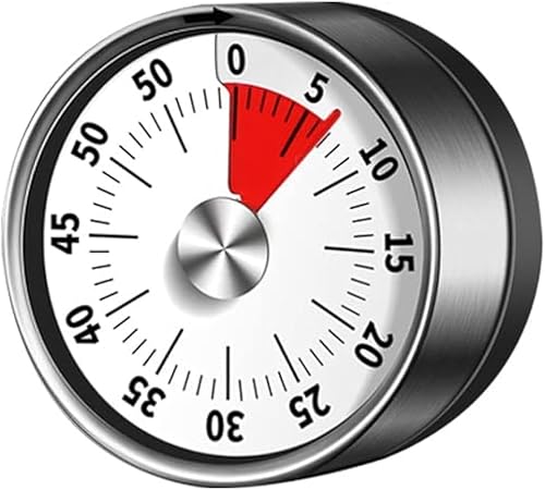 Tbintul Küchentimer, Eieruhr Magnetisch, Magnetischer Visueller Timer Edelstahl Countdown Timer, Eieruhr Mechanisch, 60-Minuten Küche Timing Tool mit lautem Wecker, für Kochen Lernen Backen