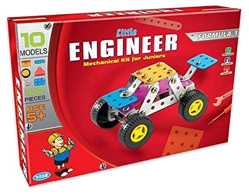 Image of Little Engineer Formula 1 Mechanical Kit 10 Models & 102 Pieces, Multicolor