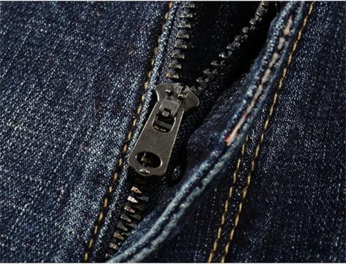 Men Winter Direct Straight Retro Blue Stretch Vintage Casaul Streetwear Moto Biker Jeans2