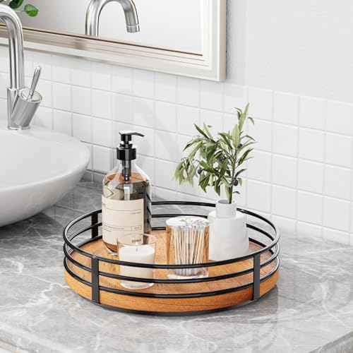 Wood Lazy Susan Turntable Organizer - 11" Round Wooden Lazy Susan for Cabinet Kitchen Countertop Dining Table Pantry Cupboard Bathroom Coffee Bar Spice Storage Home Decor by OVICAR - Image 6