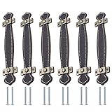 Dtoterul Tiradores de Cuero 6 piezas Tirador de Mueble de Cuero Vintage Muebles de Cuero Manija Pomos Tiradores Cuero Tiradores para Cajones Vintage con Tornillos para Mobilario Maleta Negro