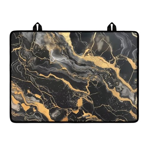 Hwzdsyxl Black Gold Marble Texture Print Electric Stove Top Cover 29.18 x 20.96 inch Glass Cooktop Cover with Lanyards Dish Drying Mat Anti-Slip Range Covers Pad for Glass Top Stove