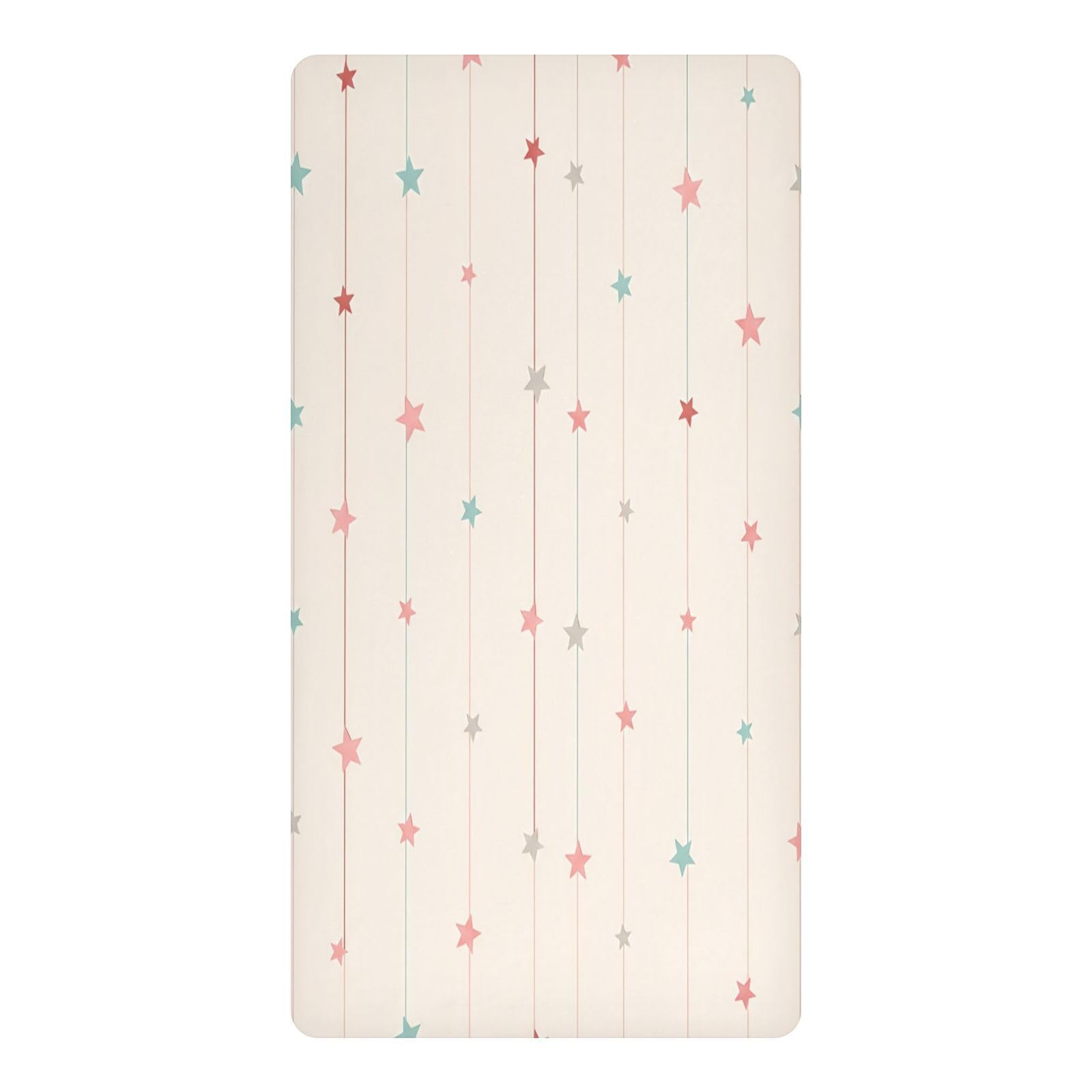 BOESI Pastel Stars Waterproof Crib Sheet,Fitted Mattress Protector