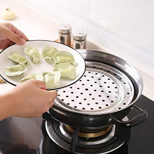 Steam Holder, Stainless Steel Steam Rack Round Steaming Tray Cooling Rack Insert with Supporting Feet for Pots, Pans, Crock Pots Silver (S)