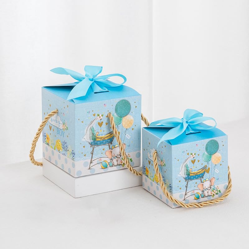 Süße Cartoon-Tier-Süßigkeitsbox für Kindergeburtstag, Geschenktüte mit Handseil, Junge, Mädchen, neue Babyparty, Geschenkboxen, Partydekorationen, Pink B, 100 Stück, klein 8 x 8 x 8 cm