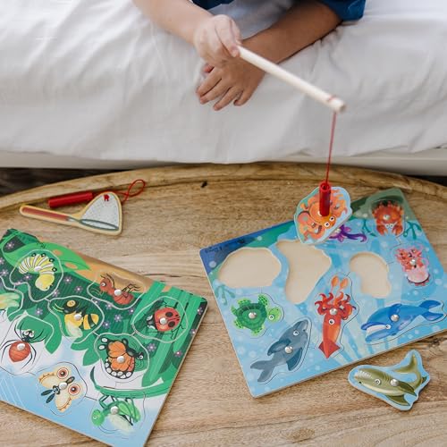 Melissa & Doug Magnetic Wooden Puzzle Game Set: Fishing and Bug Catching - image 2