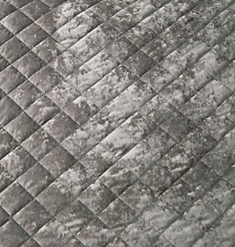Chezmoi Collection Lux Pewter Gray Velvet Quilt Queen Set, 3-Piece Geometric All Season Velvet Bedding Lightweight Comforter Lush Plush Velvet Blanket With Soft Brushed Microfiber Reverse Coverlet Set #TOP3