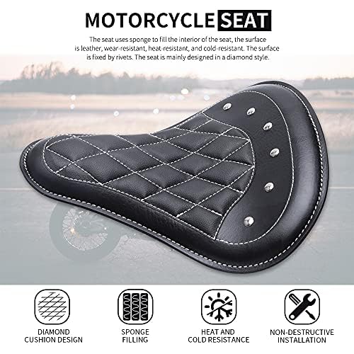 Nero Sella moto bobber con Kit staffa di montaggio per molle monoposto moto in pelle per Bobber Sportster XL883 1200 48 Forty Eight Softtail Dyna Street Glide Chopper customed.