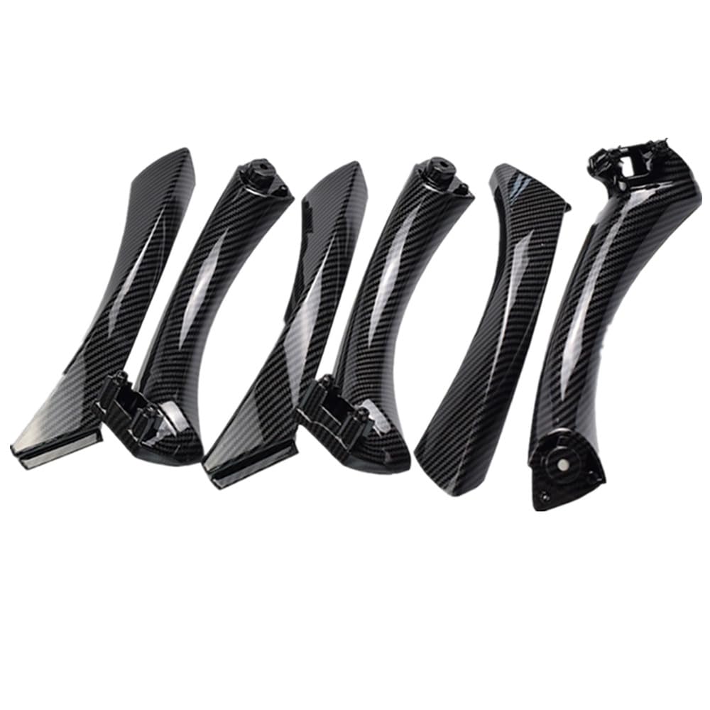 Kakulkomen Carbon Fiber Car Inner Door Armrest Panel Pull Outer Cover Trim Replacement Compatible with BMW 3 Series E90 E91 E92 E93 316i 318i 320i 325i 328i (2 Left Set+1 Right Set)