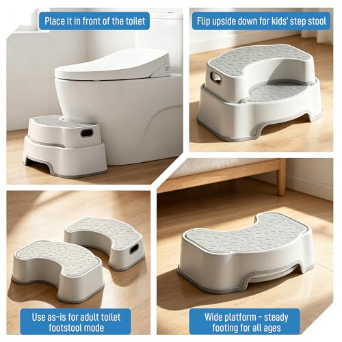 UNCLE WU 2-in-1 Adjustable Toilet Stool for Adults, Bathroom Foot Rest by UNCLE WU - Used condition - Image 5