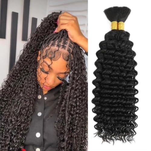 100 Percent Human Boho Braiding Hair Deep Wave Bulk Boho