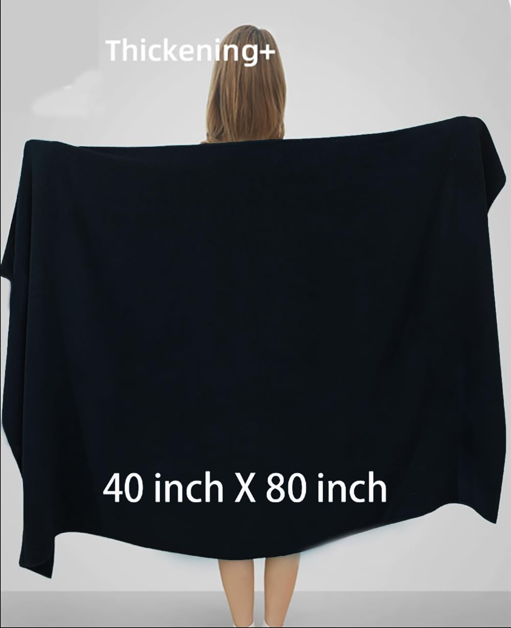 WEFIVE Toallas de baño de gran tamaño, toallas de ducha de microfibra, toalla de baño extra grande para adultos, toalla de playa súper suave de secado rápido (40 x 80 pulgadas, negro)