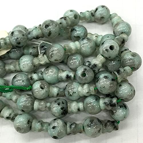 Perles bouddha jaspe sésame vert 10mm pour création de chapelets tibétains