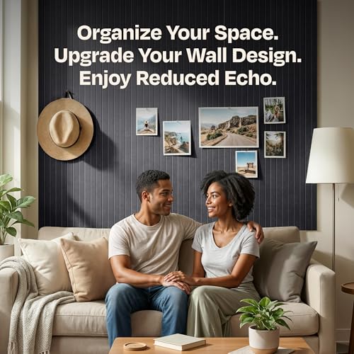 Image of X-Large Cork Board Alternative 12-Pack Felt Bulletin Board Thick and Decorative Pin Board for Home Office Walls 47.24 x 35.43 Inches with 72 Adhesive Tabs - [Dark Gray]