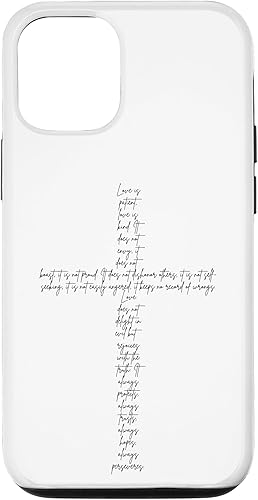 Funda con cruz cristiana para iPhone 1212 Pro 1 Corinthians 13