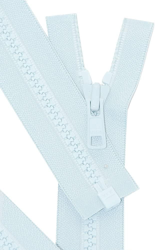 YKK #5 Molded Vislon Medium Weight Jacket Separating Zipper - Choose Your Length - Color: Baby Blue #543 - Made in The United States (1 Zipper Per Pack) (24" Inches)