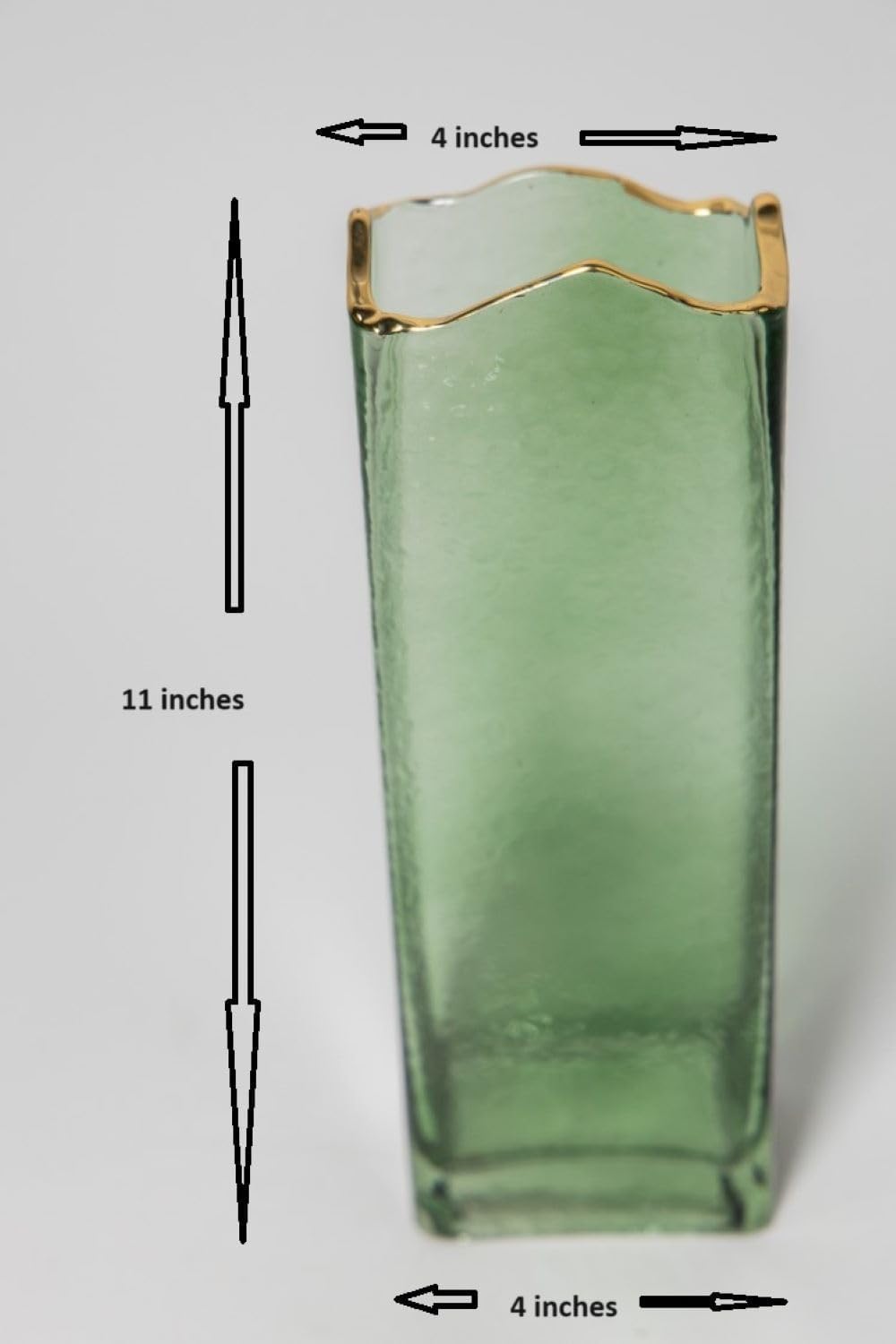 Glass Decorative Flower Vase for Home Decor (Green)