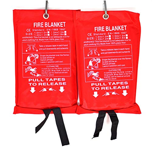 Parcil Distribution PD-452 Emergency Fire Extinguisher Blanket, Large, Pack of 2