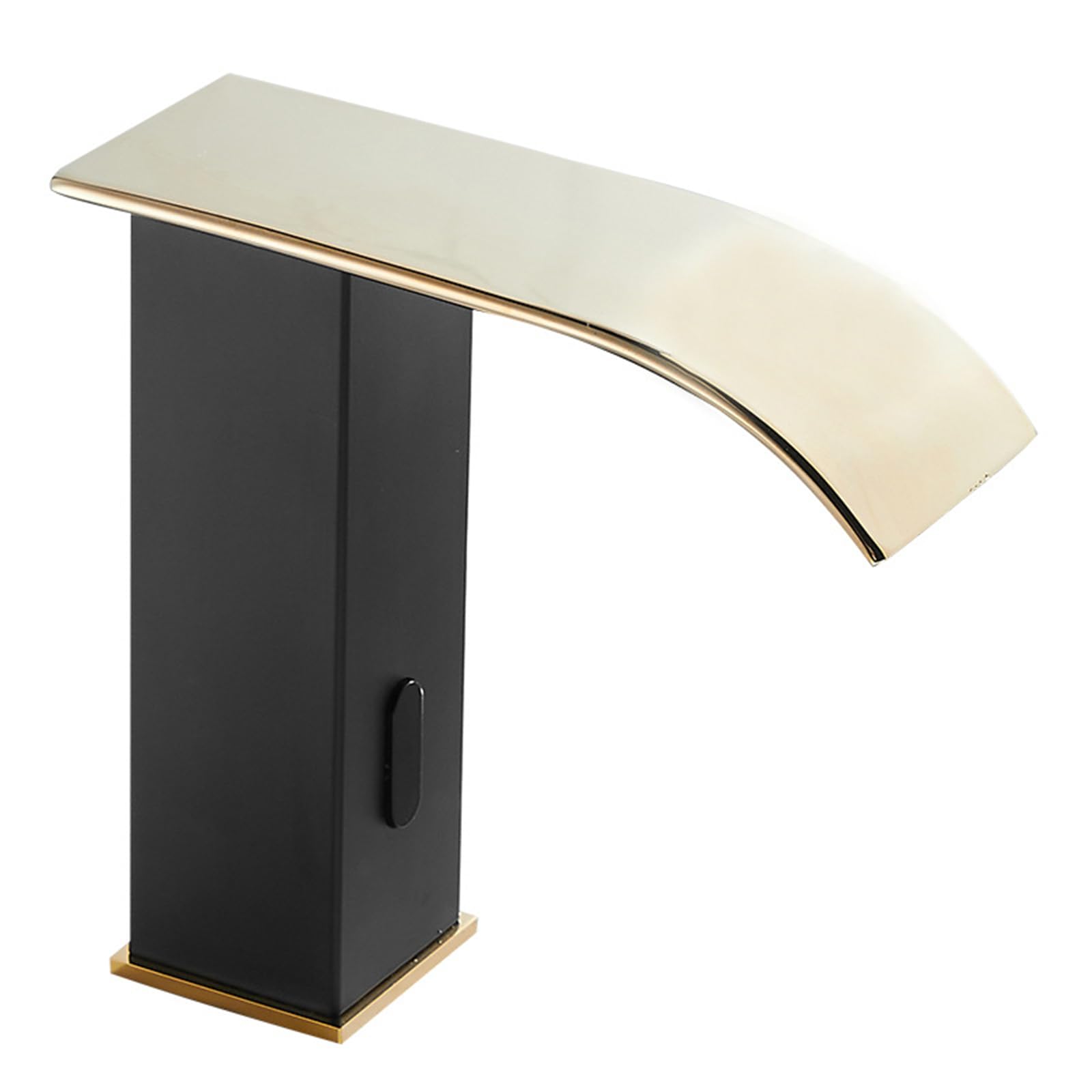 HCFYAUIS Automatic Touchless Sensor Black+Gold Brass Mixer Taps for Bathroom Basin Waterfall Design Low Made in China