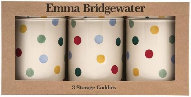 Emma Bridgewater - Polka Dot Floral set 3 caddies D10.6x15cm