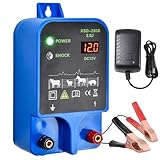 Electric Fence Charger 10km 2J High Power Pulse Electric Fencing Controller 10.5kv Portable Electric Fencer Kit For Garden Farm Poultry Livestock Goat Cattle Horse Deer Electric Netting Fencer Charger