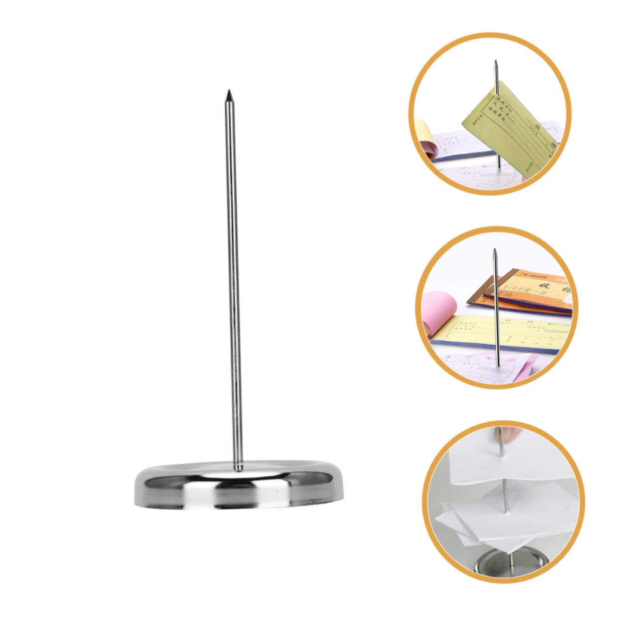 KICHOUSE Memo Holder Spike Compact Receipt Holder for Restaurant Kitchen Hotel Reliable Bill and Memo Organizer Lightweight and Easy to Use for Desk Space