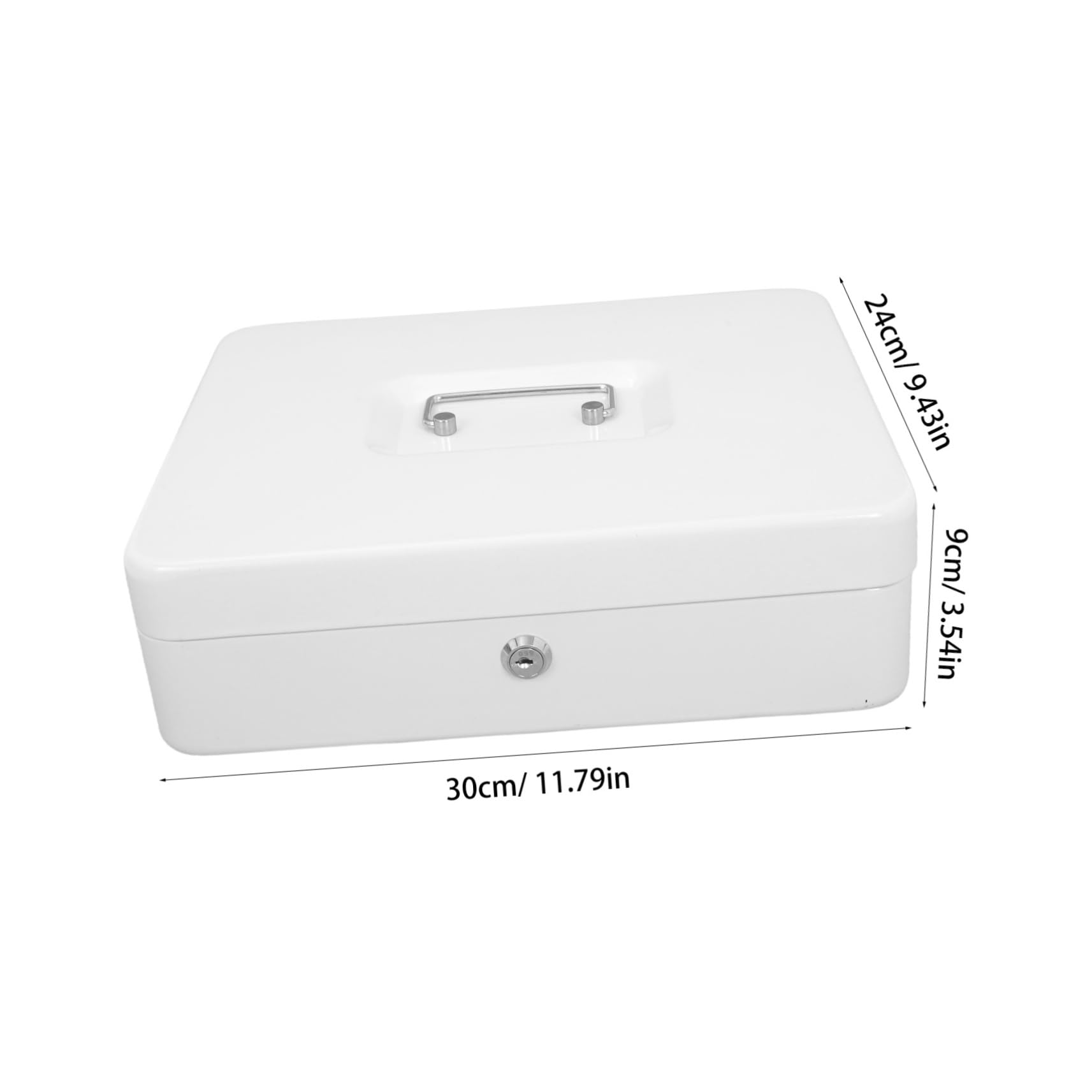 Veemoon Caja de Caudales con Llave de Metal para Almacenamiento Seguro Caja de Seguridad Pequeña para Dinero Organizador con Cerradura para Comercios Hostelería y Oficinas