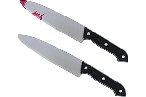Plastic Knife 2Pcs Classic Halloween Bloody Knife Horror Butcher Knife Props