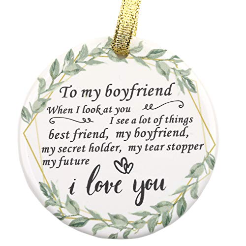 Julius Thomson Personalized Ornaments Boyfriend, Boyfriend Gifts idea, When I Look at You, I See a lot of Things. Best Friend, My Boyfriend.My Future.
