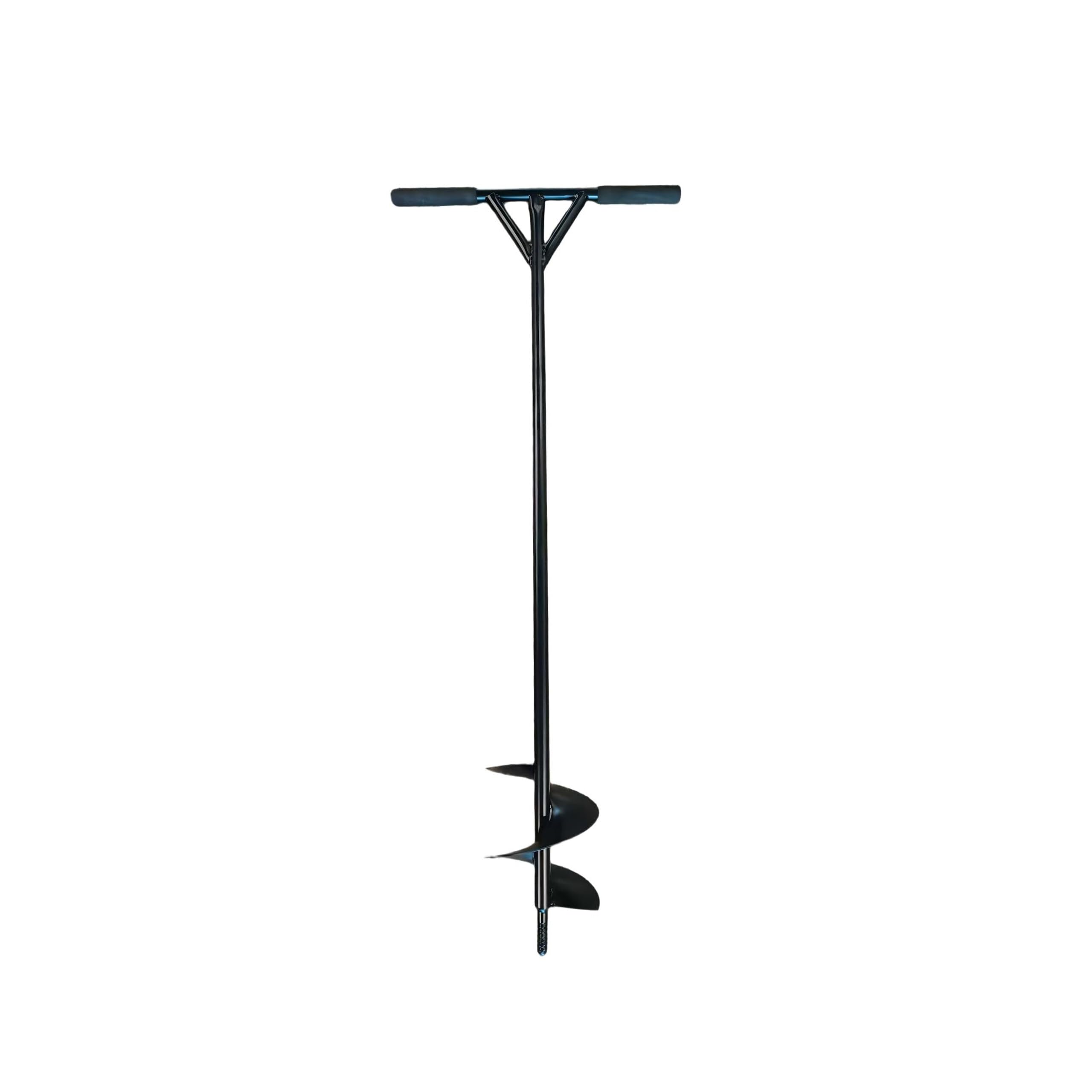 Tarière manuelle en acier noir robuste de 120 cm avec poignées ergonomiques