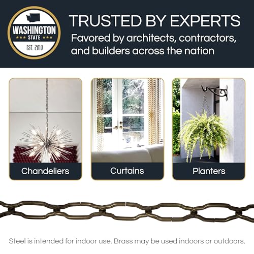 Image of RCH Hardware CH-S57-30-PN Steel Chandelier Chain, Polished Nickel (1 Foot)