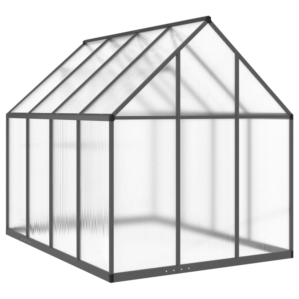 Aluminiowa i poliwęglanowa szklarnia ogrodowa na zewnątrz warzywa sadzonka dom z oknem i drzwiami zimowy schronienie dla roślin antracyt 224 x 169 x 195 cm