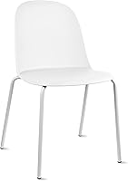 Vista 8 de 2xhome Juego de 2 sillas apilables de cocina de comedor laterales sin brazos de plástico con parte trasera curvada forma redonda patas de metal