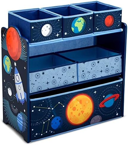 Delta Children Space Adventures Design & Store 6 Bin Toy Storage Organizer - Greenguard Gold Certified, Blue