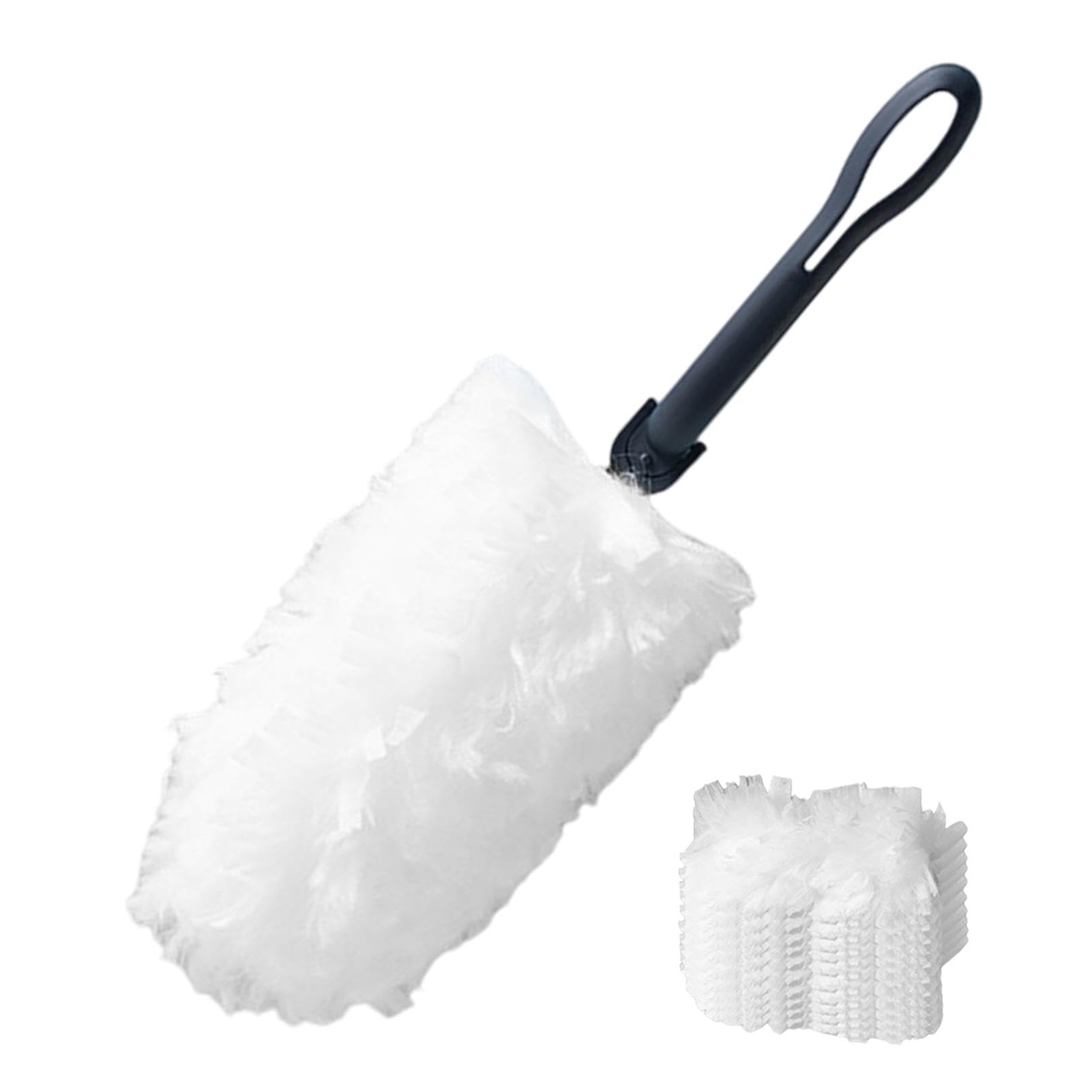 Feather Duster | Cobweb Brush | Feather Dust Cleaner | Feather Brush | Small Duster | Washable Cleaning Tool | Portable | With 10 Replacement Cloth | For Dust Cleaner