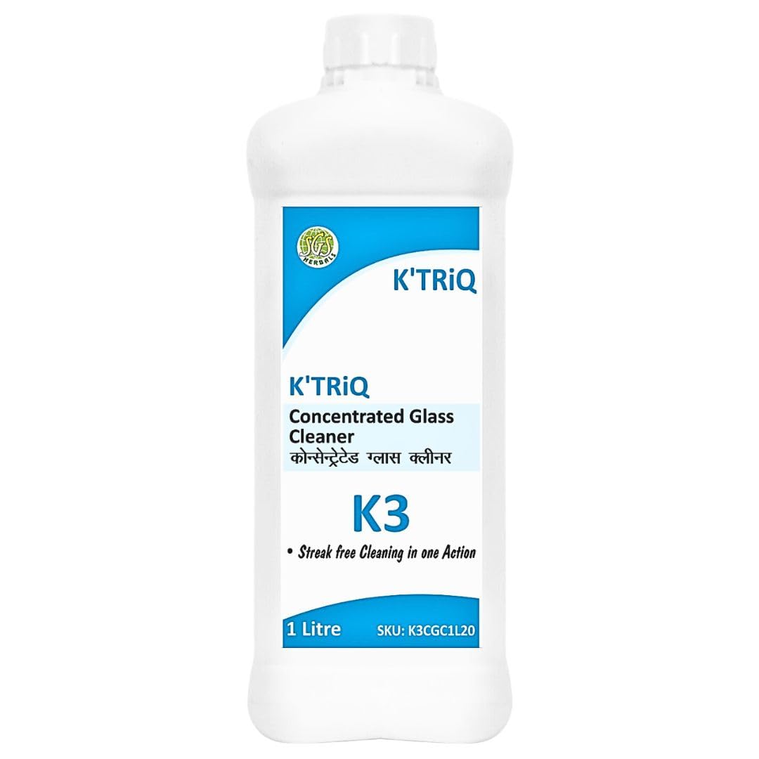 Glass Cleaner Concentrate [Streak Free in One Action][Removes oily soil and finger Marks]Glass Cleaner Liquid Solution for window glasses/Mirror and All Kind Glasses (1 Litre (Pack of 1))
