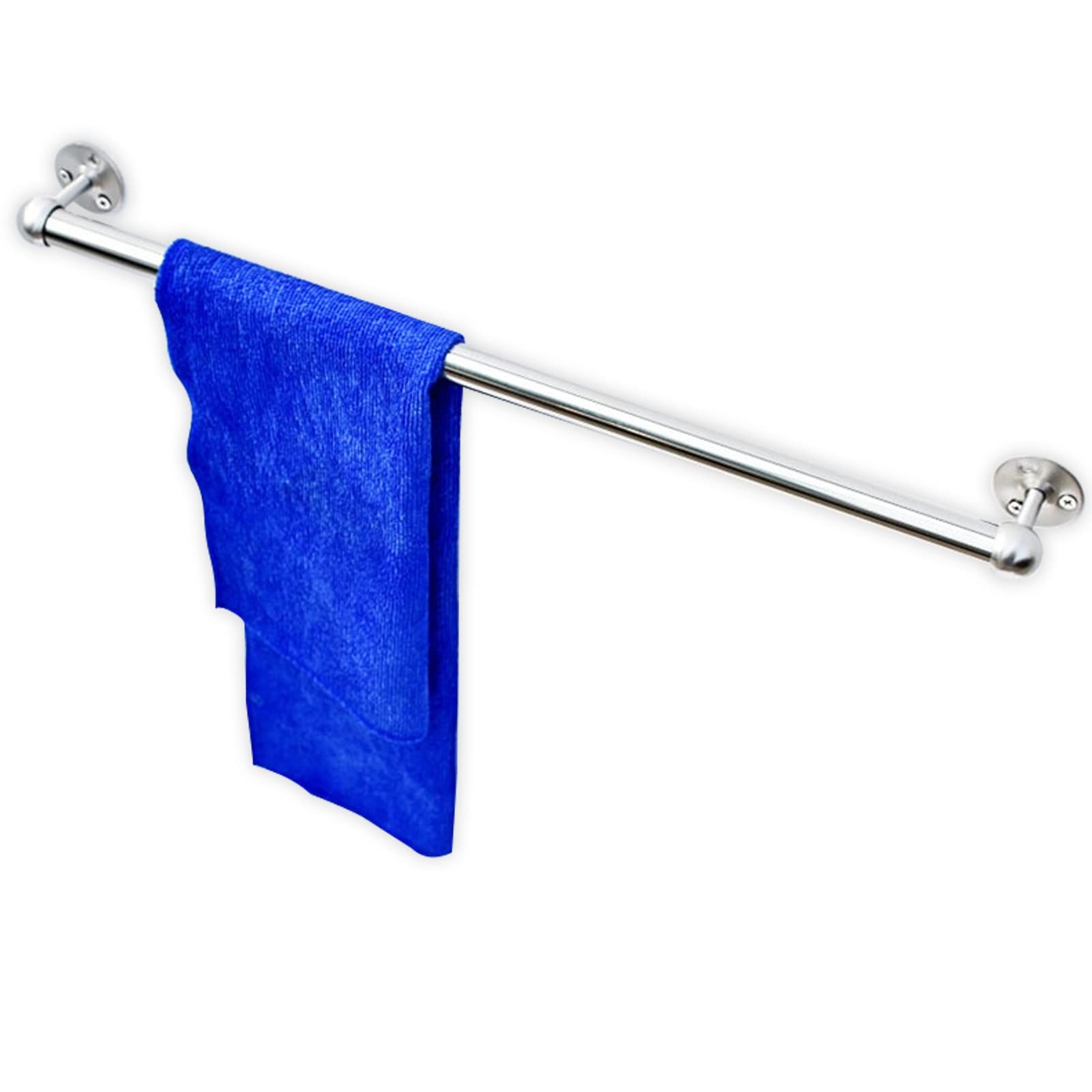 Portasciugamani in acciaio inox, lunghezza 120 cm, per bagno e cucina, finitura liscia, viti incluse