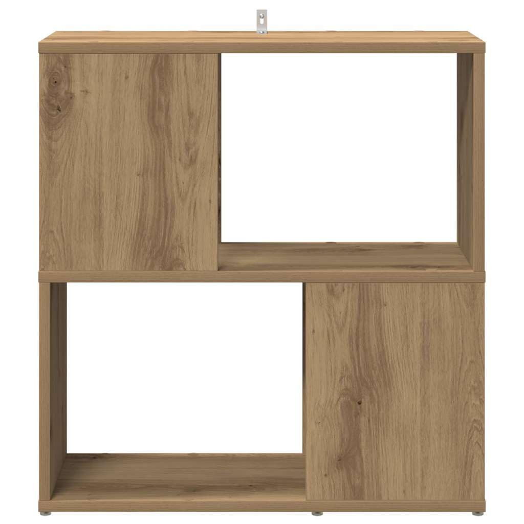 Générique Bibliothek Eiche, Holz, 2 Ebenen, 60 x 24 x 63 cm | Minimalistisches Design, vielseitiges Regal, Trennwand, einfache Reinigung mit feuchtem Tuch