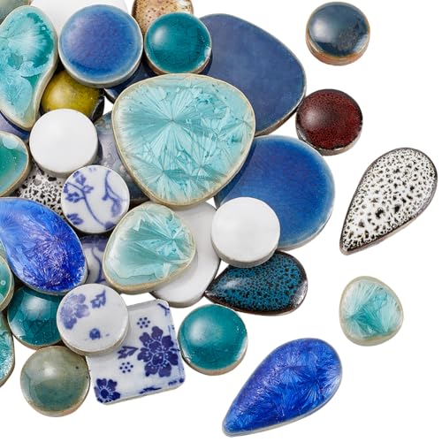 SOFPLATE Keramikfliesen Mosaik Unregelmäßige Keramik-Mosaikfliesen Großpackung Mit Zufällig Formen Bunte Porzellanfliesenstücke Zerbrochene Fliesen Für Heimwerker Bastelteller Blumentöpfe Vasen