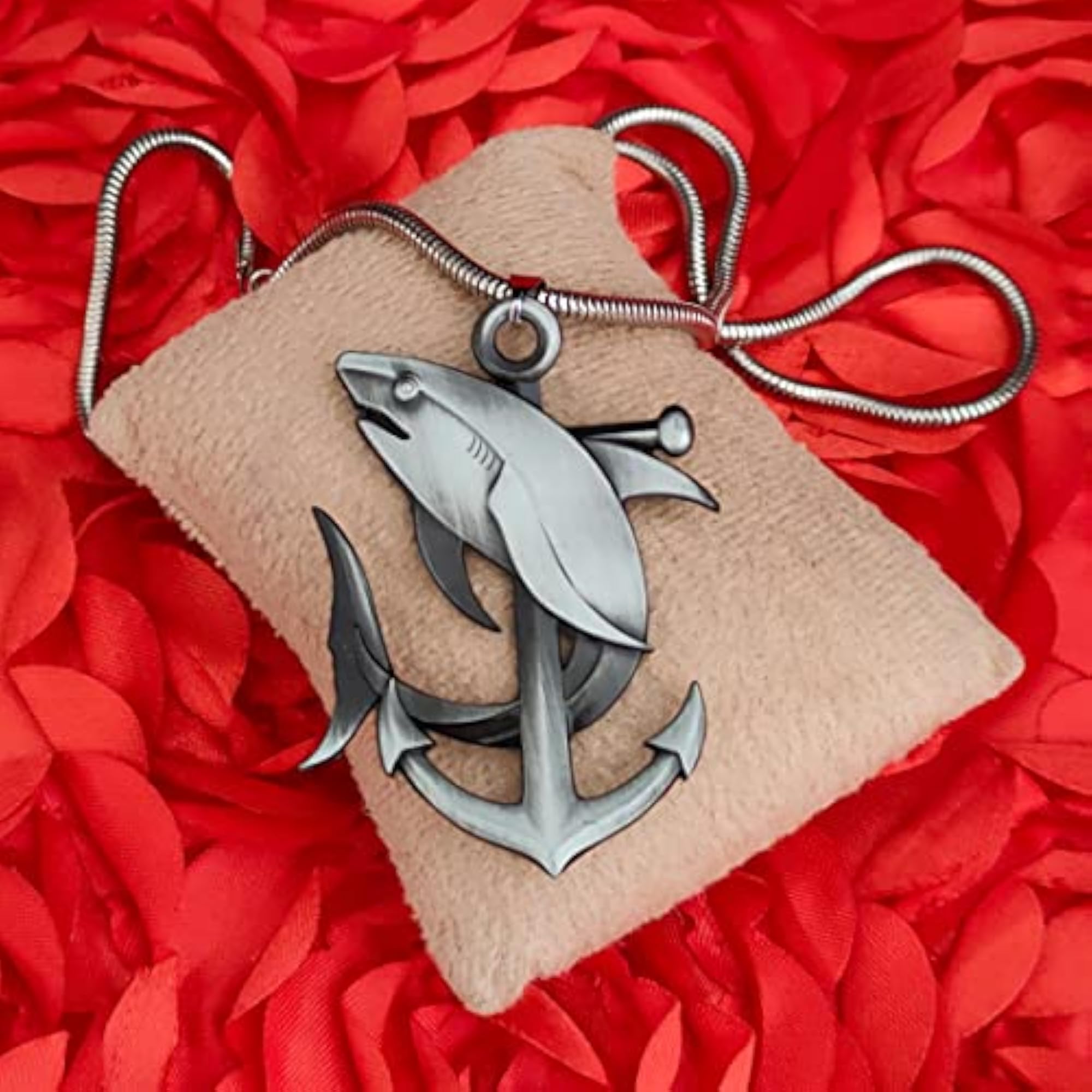 Ocean Nautical Anchor Dolphin Pendant Necklace