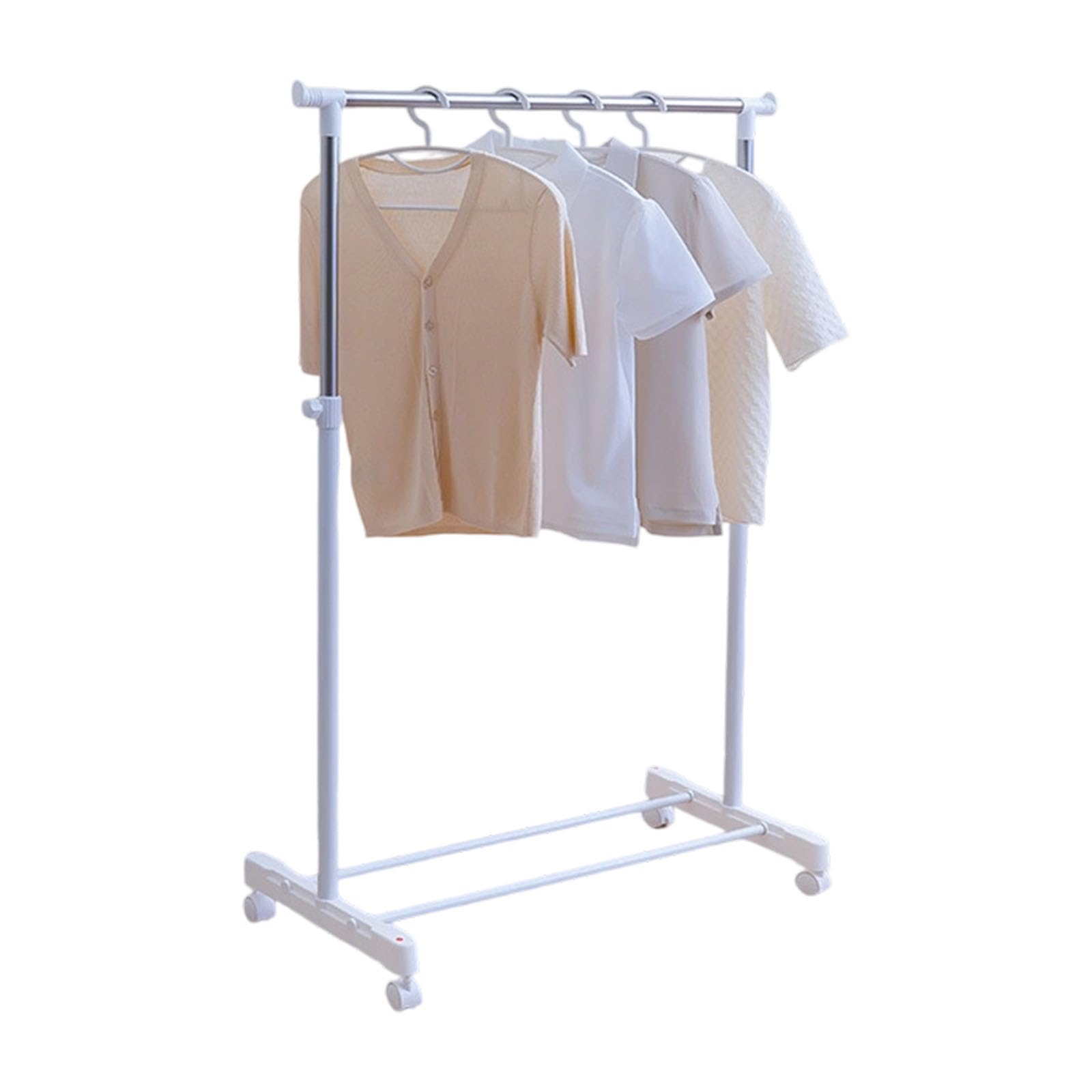 Hsioluted Telescoping Clothes Drying Rack Adjustable Height, Sturdy Casters, Space-Saving for Small Apartments Balconies Sturdy Indoor Laundry Rack for Small Spaces