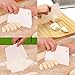 Luckycivia 3-Piece Trapezoidal Plastic Scraper - Multi-Function Kitchen Tool for Pizza Dough, Pastry, Cake (White)