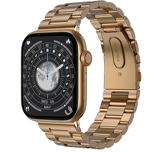Image of Fire-Boltt Vogue Large 2.05 inch Display Smart Watch, Always On Display, Wireless Charging, App Based GPS with Bluetooth Calling & 500+ Watch Faces (Chain Rose Gold)