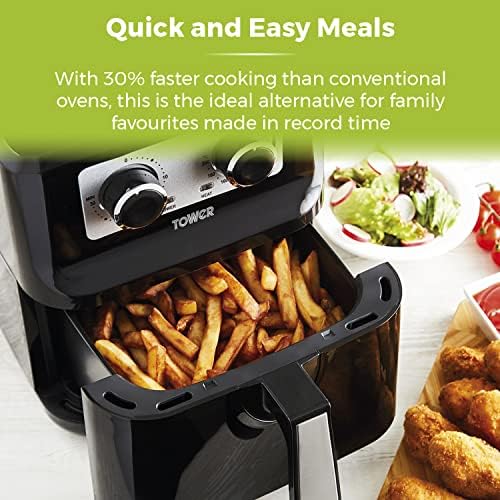 Tower T17090 Vortx Manual Air Fryer, 5L, Black