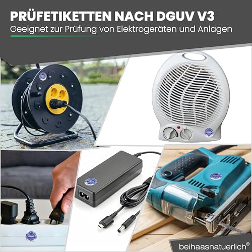 112 Stck Prüfplaketten \Nächster Prüftermin\, 20 mm Ø, Prüfetiketten nach DGUV V3, 2026-2031, Prüfaufkleber, E-Check Prüfetikett, Plakette für Elektrogeräte (112, Blau)